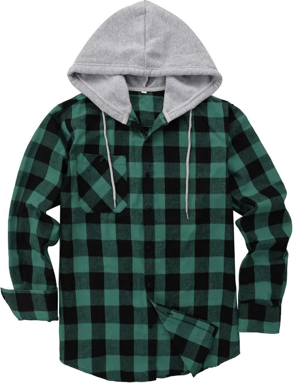 ZITY Men's Flannel Hoodie Shirts Casual Button Down Plaid Shirt Jackets for Men Long Sleeve Stylish Hooded with Pocket - Image 5